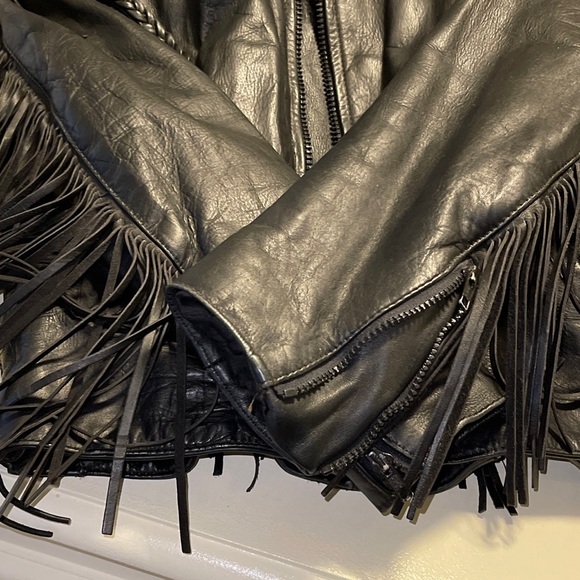 COPY - EUC Ladies Leather jacket with fringe and braided accents. - Picture 11 of 13